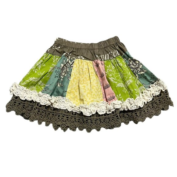 Mustard Pie 3T Mixed Print Lace Twirl Skirt - Picture 7 of 7